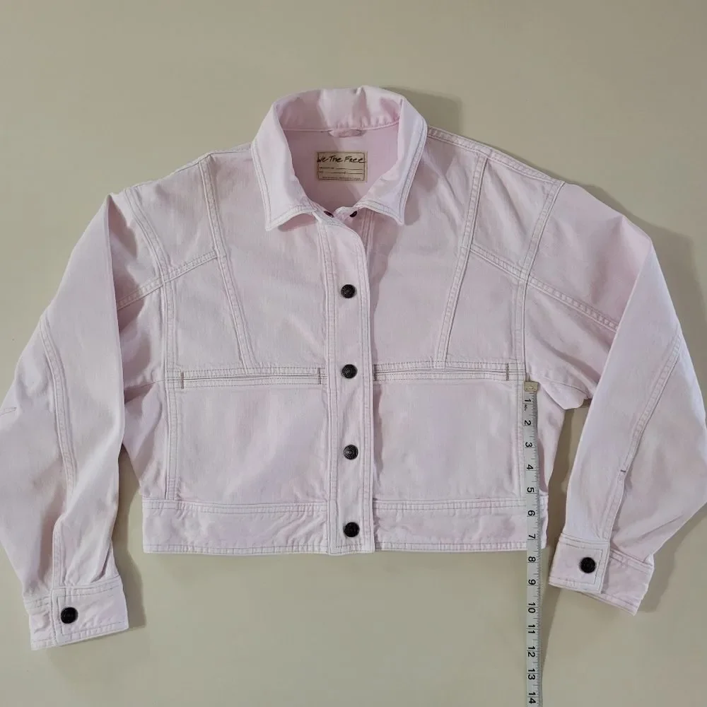Free People Star Crossed Sorbet Denim Cropped Jacket - Picture 9 of 16